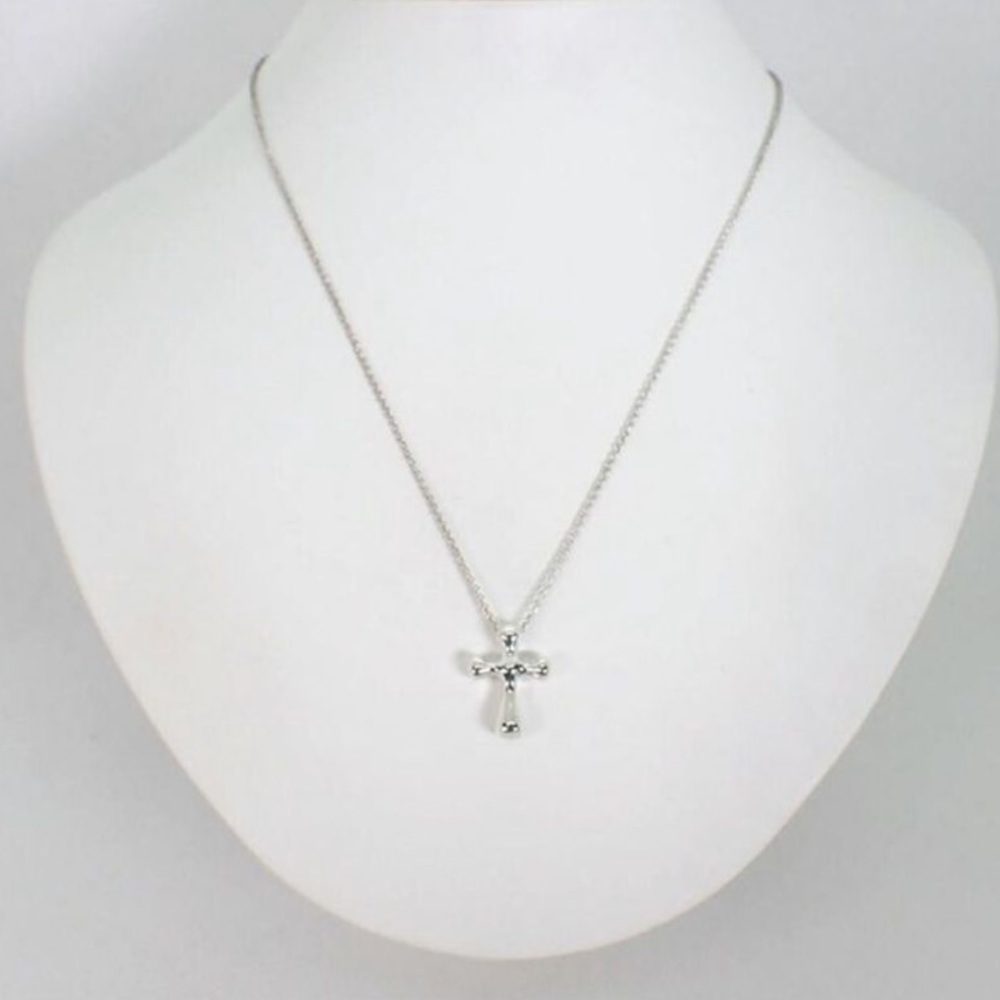 Tiffany & Co by Elsa Peretti cross necklace with 16” chain